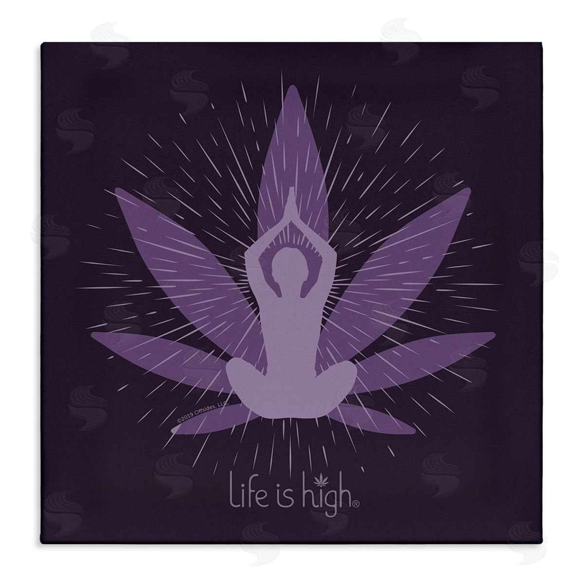 LIH Meditating Mindful Plant Canvas Wall Art Print