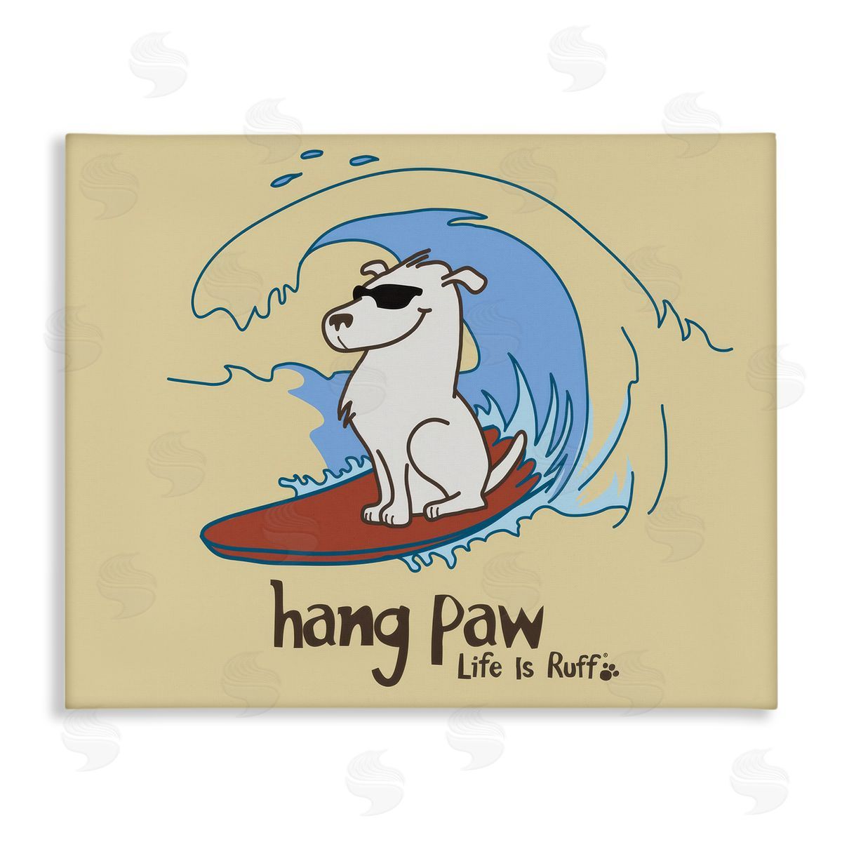 Hang Paw Surfing Dog Canvas Wall Art, Home Decor by LIR
