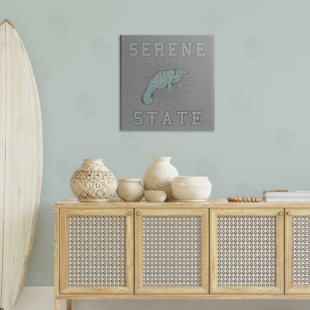 Spirit Animals/Life Is High Serene State Manatee Canvas Wall Art Print in Room
