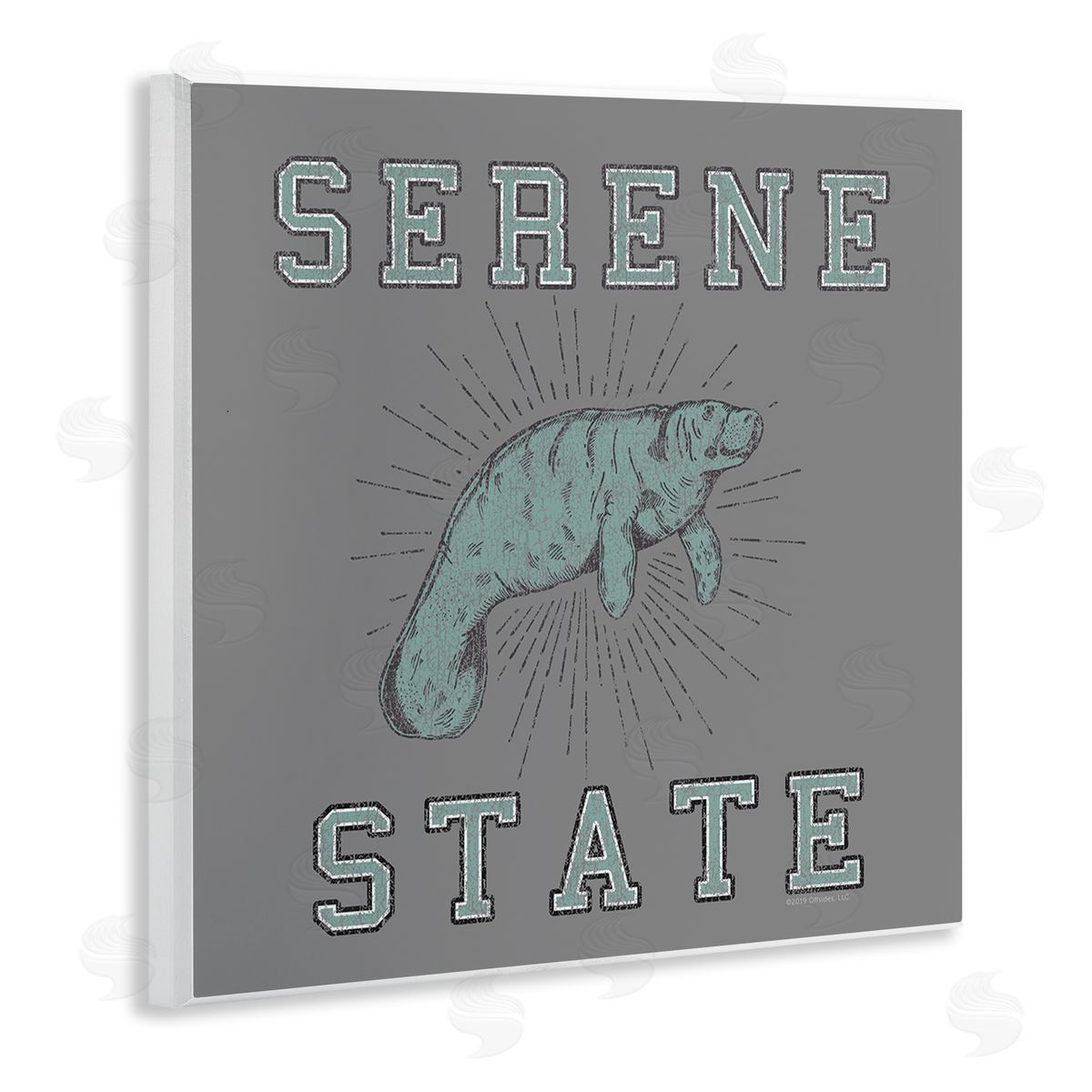 Spirit Animals/Life Is High Serene State Manatee Wooden Wall Plaque Art Print