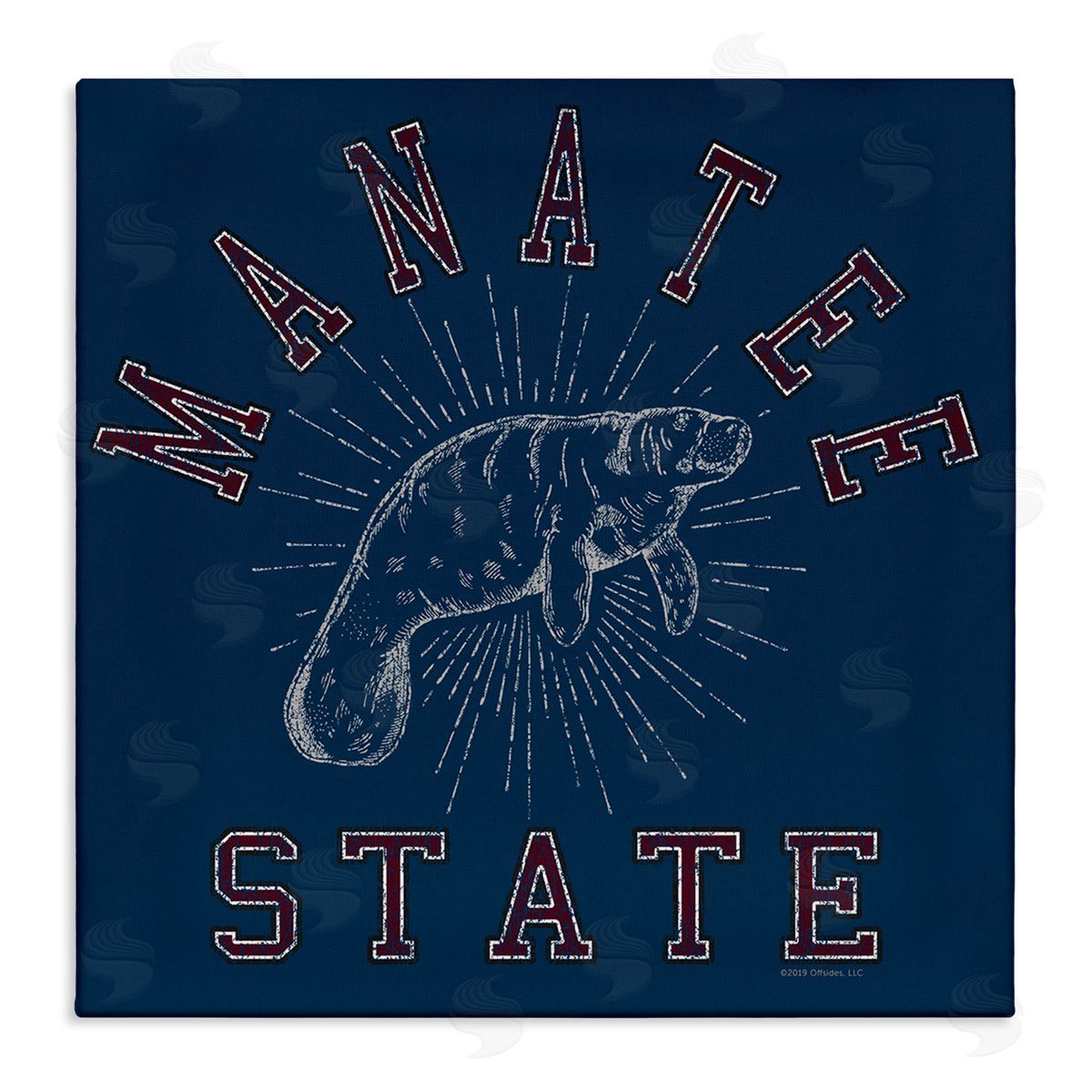 Spirit Animals/Life Is High Vintage Manatee State Canvas Wall Art Print
