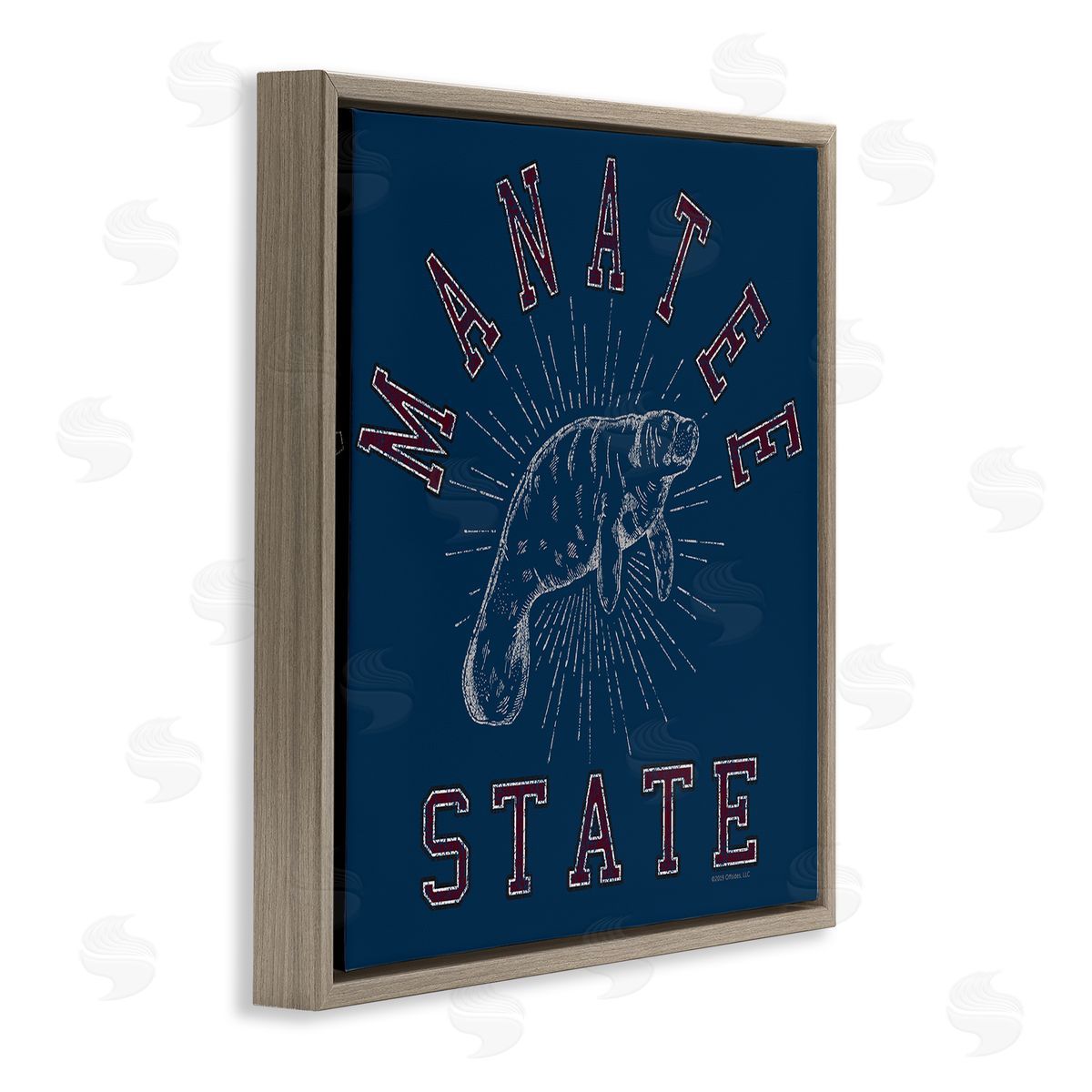 Spirit Animals/Life Is High Vintage Manatee State Brown Floating Frame Canvas Wall Art Print