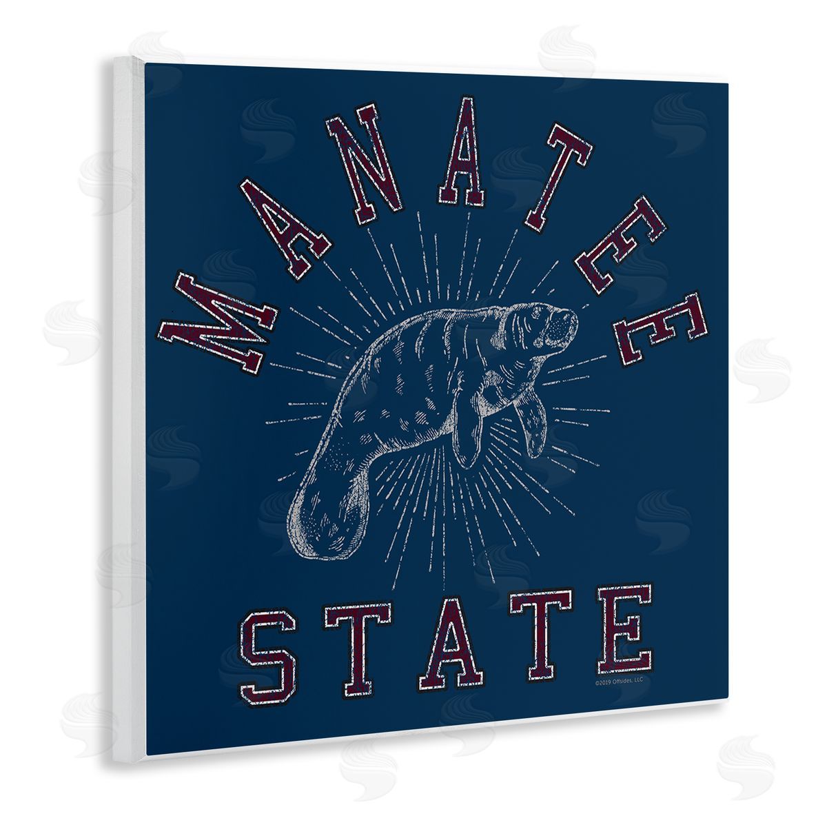Spirit Animals/Life Is High Vintage Manatee State Wooden Wall Plaque Art Print