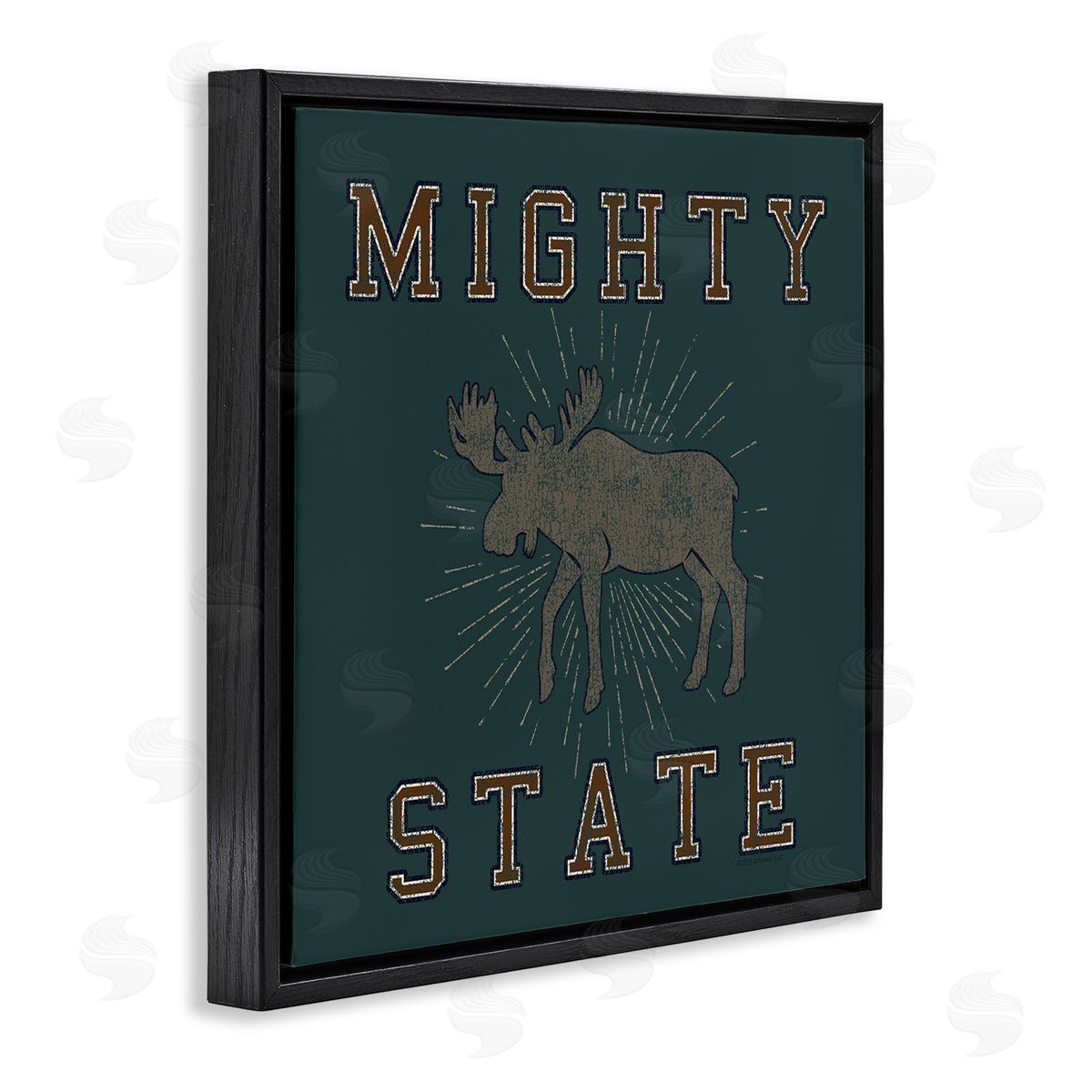 Spirit Animals/Life Is High Mighty Moose State Black Floating Frame Canvas Wall Art Print