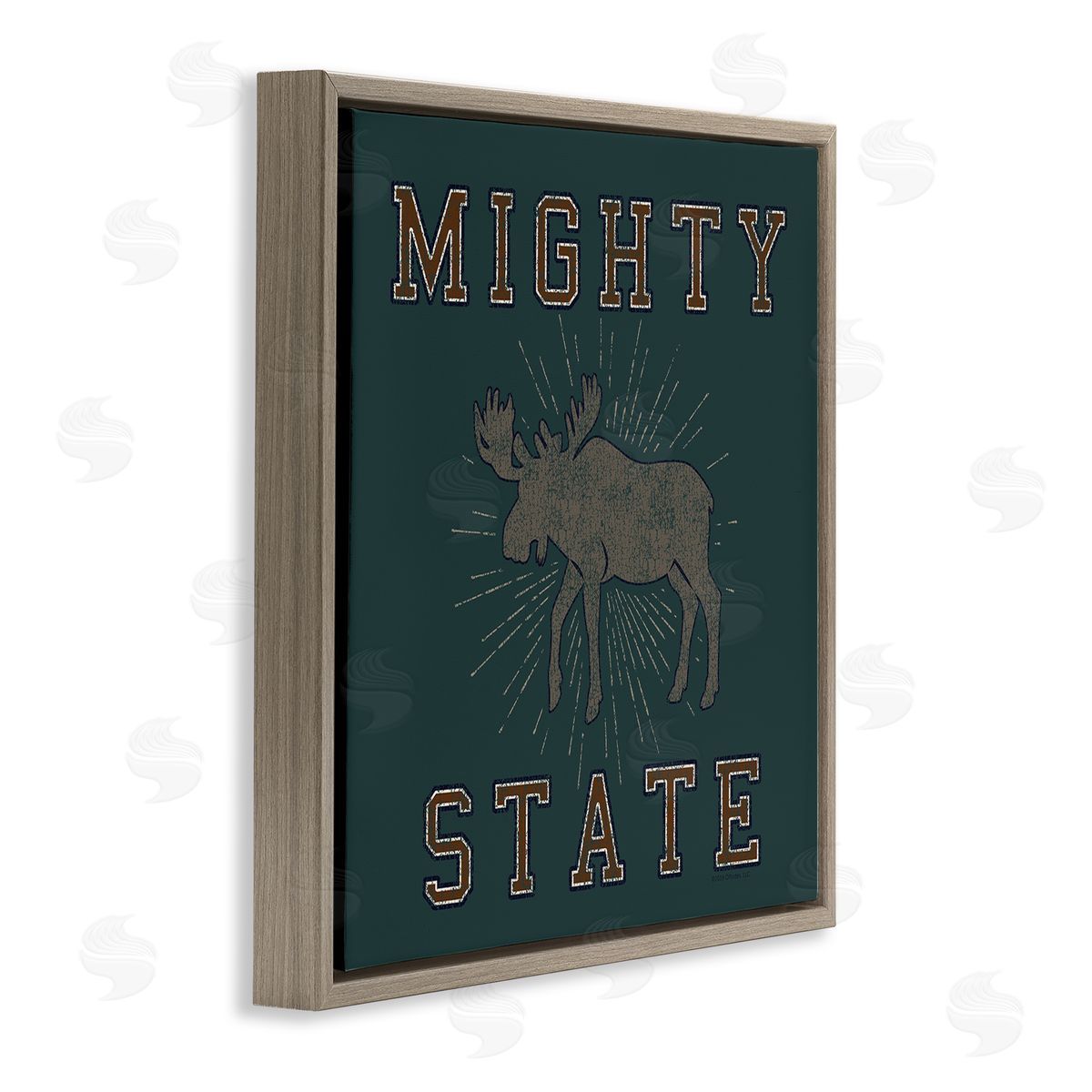 Spirit Animals/Life Is High Mighty Moose State Brown Floating Frame Canvas Wall Art Print