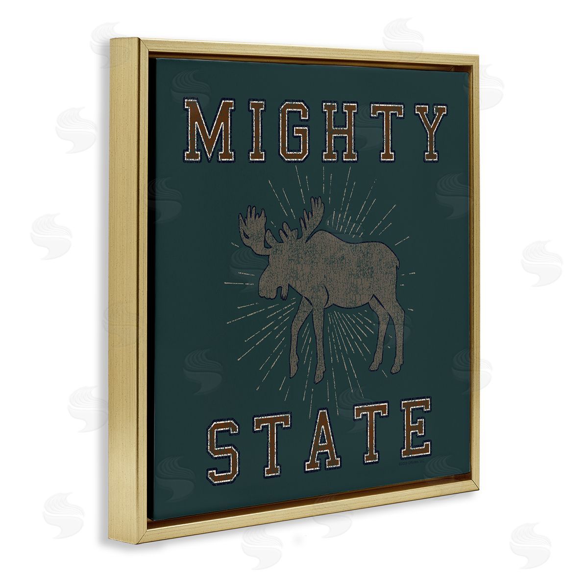 Spirit Animals/Life Is High Mighty Moose State Gold Floating Frame Canvas Wall Art Print