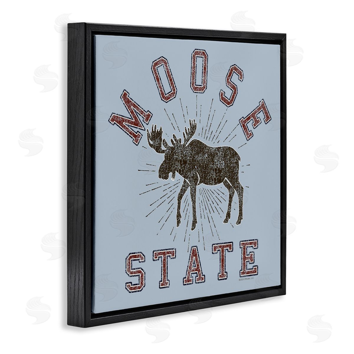 Spirit Animals/Life Is High Vintage Moose State Black Floating Frame Canvas Wall Art Print