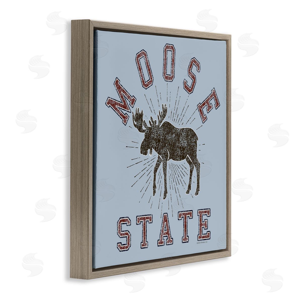 Spirit Animals/Life Is High Vintage Moose State Brown Floating Frame Canvas Wall Art Print