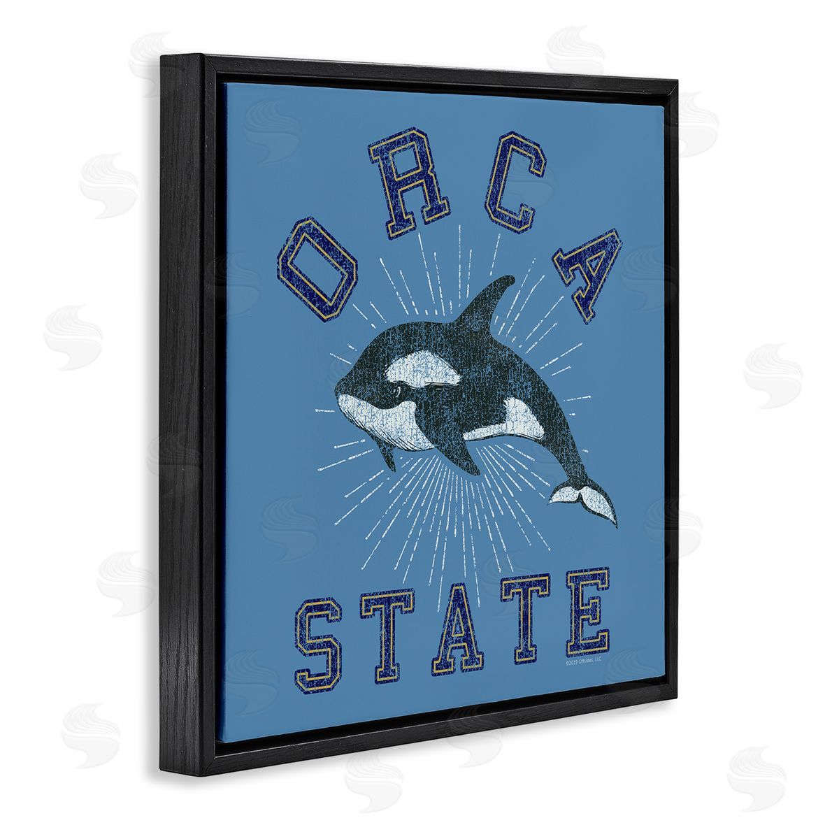 Spirit Animals/Life Is High Vintage Orca State Black Floating Frame Canvas Wall Art Print