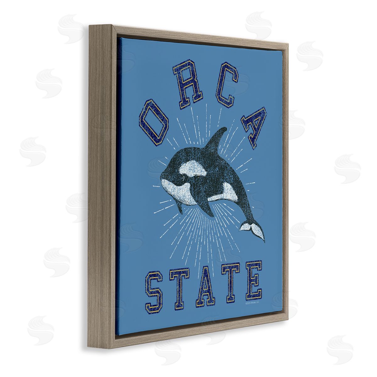 Spirit Animals/Life Is High Vintage Orca State Brown Floating Frame Canvas Wall Art Print