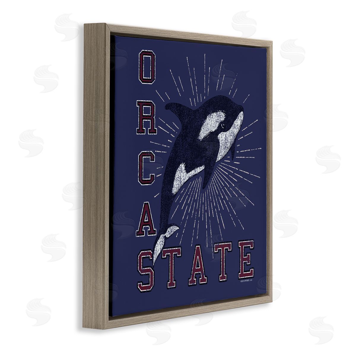 Spirit Animals/Life Is High Orca State Varsity Brown Floating Frame Canvas Wall Art Print