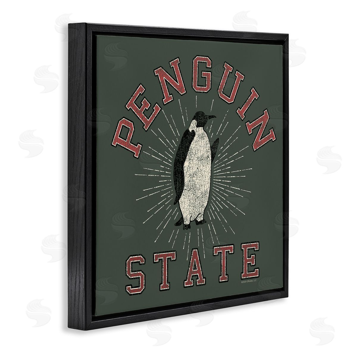 Spirit Animals/Life Is High Vintage Penguin State Black Floating Frame Canvas Wall Art Print