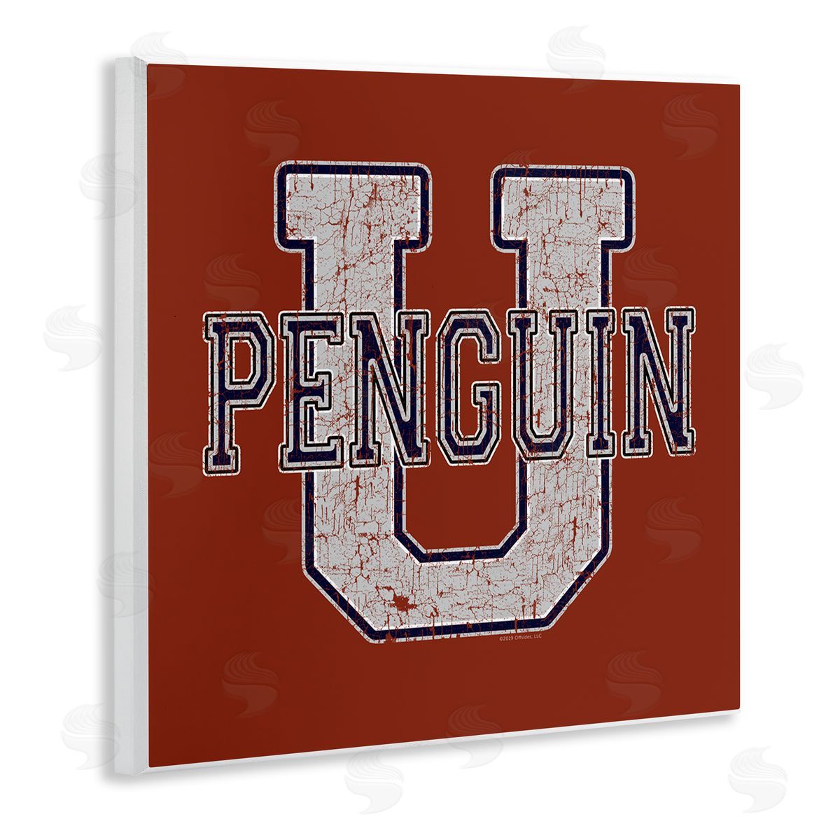 Spirit Animals/Life Is High Penguin U Varsity Wooden Wall Plaque Art Print