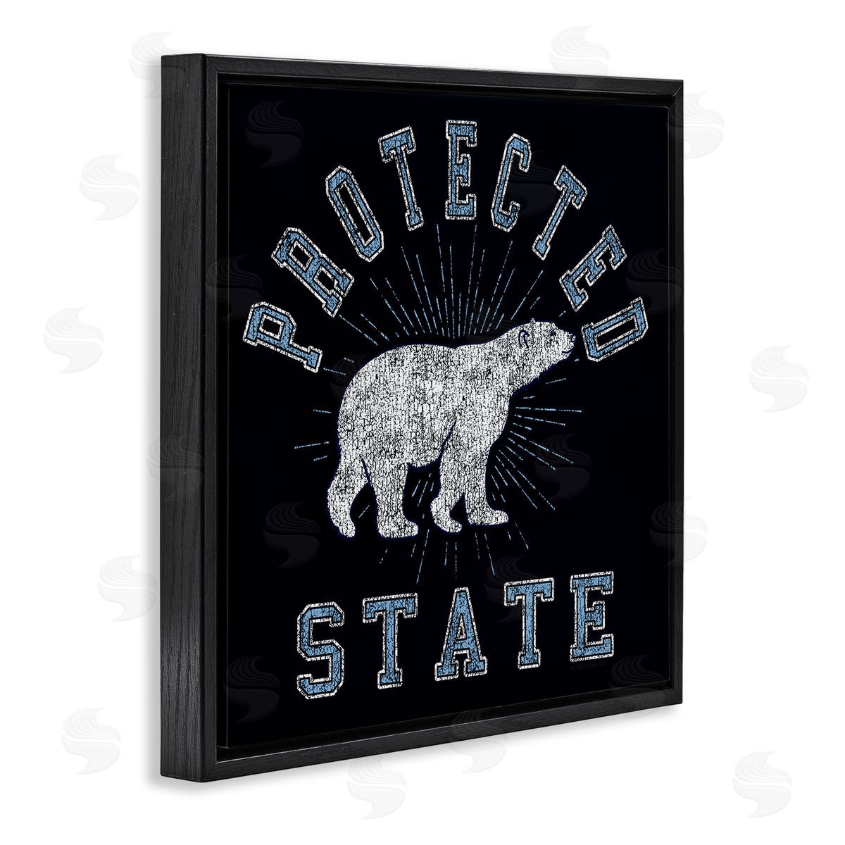 Spirit Animals/Life Is High Polar Bear Protected State Black Floating Frame Canvas Wall Art Print