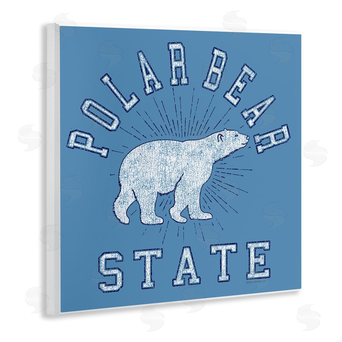 Spirit Animals/Life Is High Varsity Polar Bear State Wooden Wall Plaque Art Print