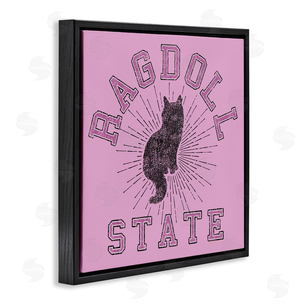 Spirit Animals/Life Is High Ragdoll Cat State Black Floating Frame Canvas Wall Art Print