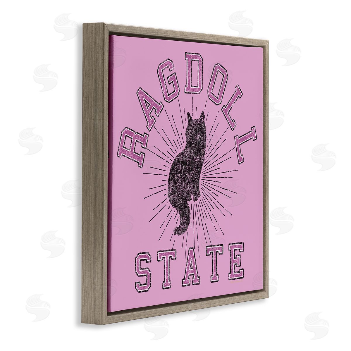 Spirit Animals/Life Is High Ragdoll Cat State Brown Floating Frame Canvas Wall Art Print