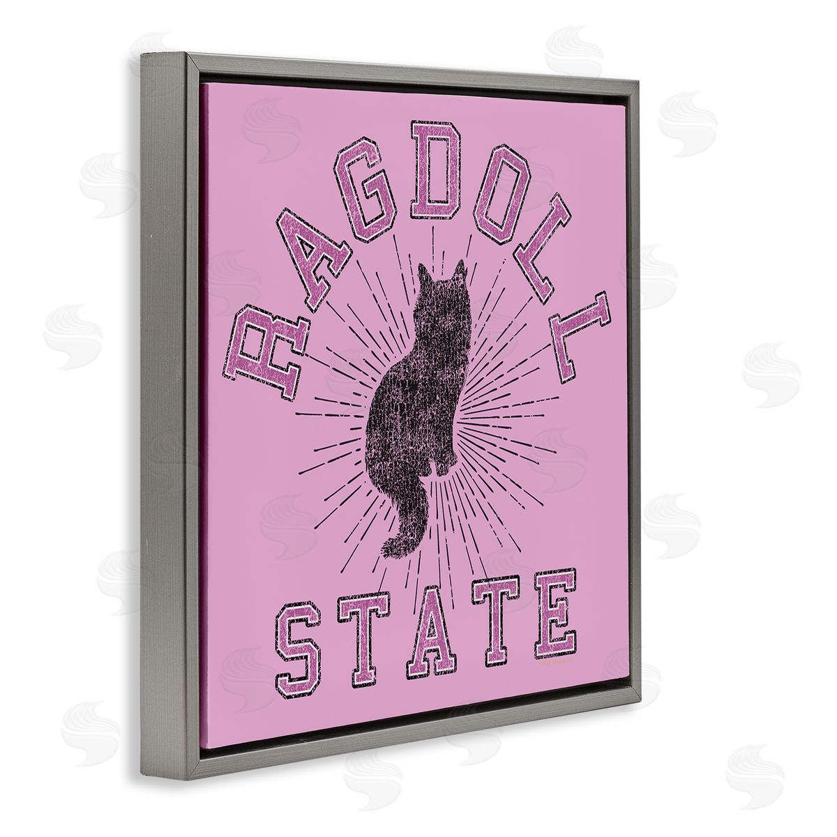 Spirit Animals/Life Is High Ragdoll Cat State Gray Floating Frame Canvas Wall Art Print