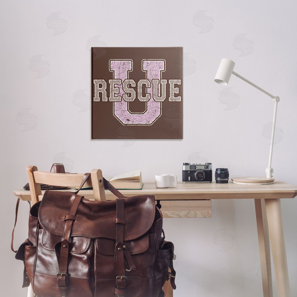Spirit Animals/Life Is High Rescue U Vintage College Canvas Wall Art Print in Room