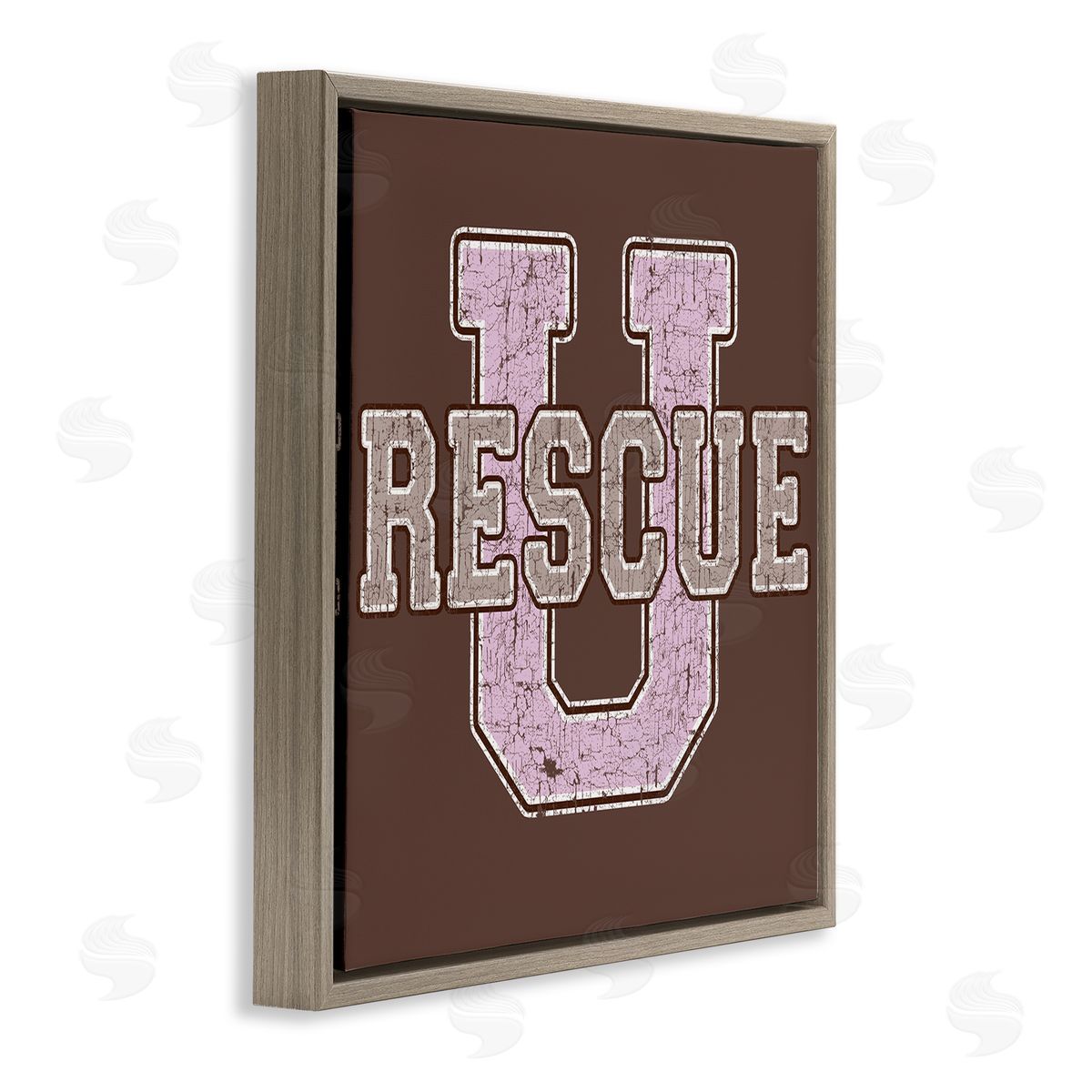 Spirit Animals/Life Is High Rescue U Vintage College Brown Floating Frame Canvas Wall Art Print