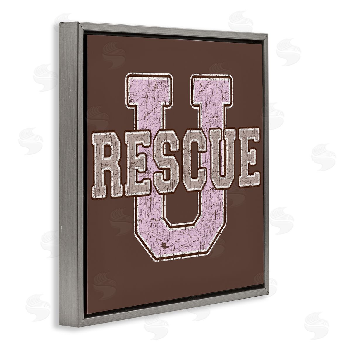 Spirit Animals/Life Is High Rescue U Vintage College Gray Floating Frame Canvas Wall Art Print