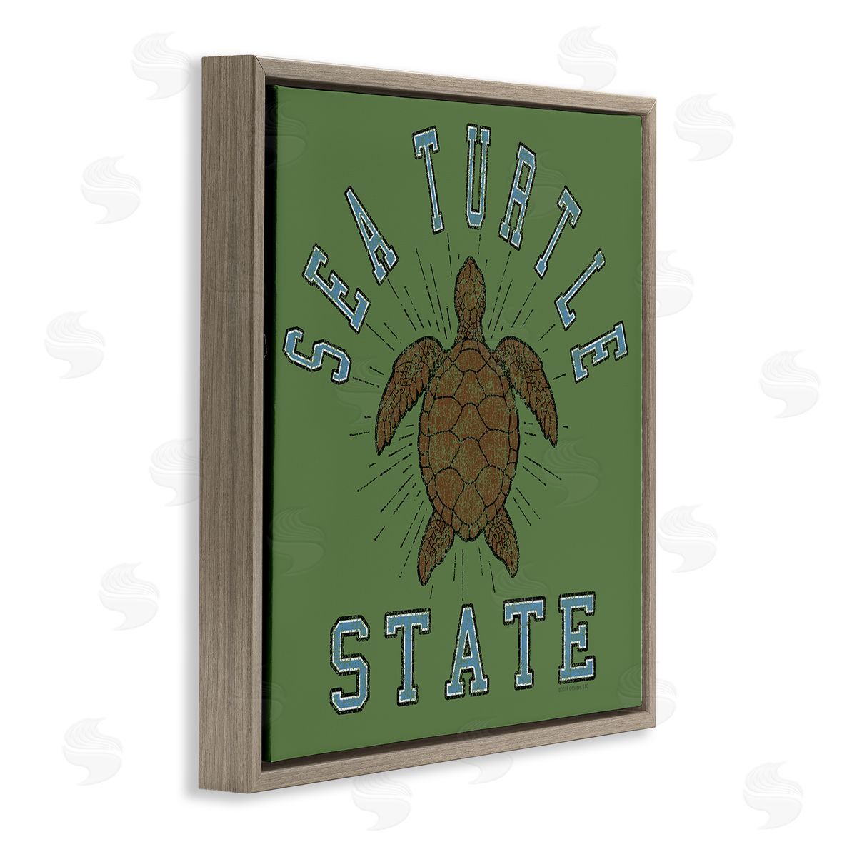 Spirit Animals/Life Is High Vintage Sea Turtle State Brown Floating Frame Canvas Wall Art Print