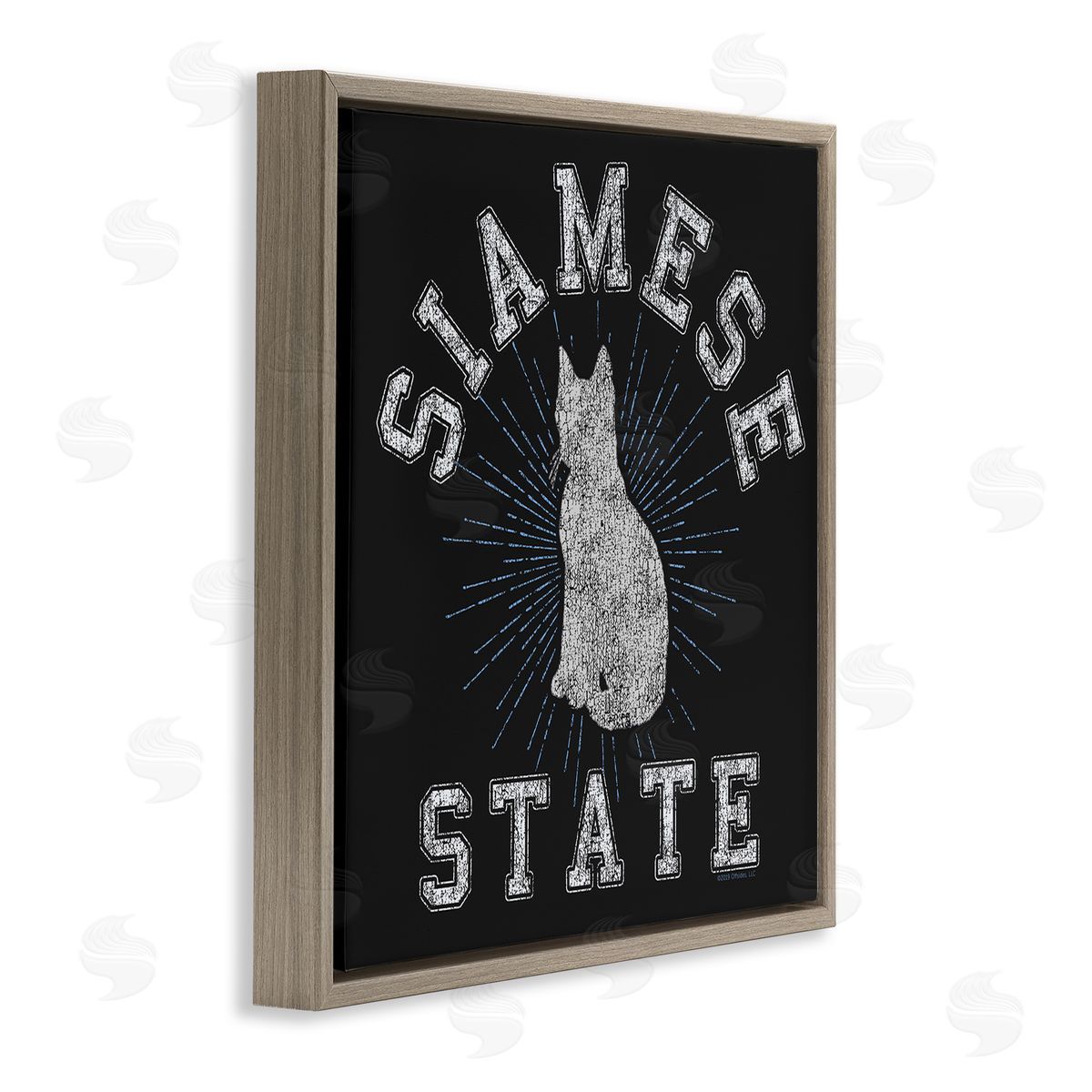 Spirit Animals/Life Is High Siamese Cat State Brown Floating Frame Canvas Wall Art Print