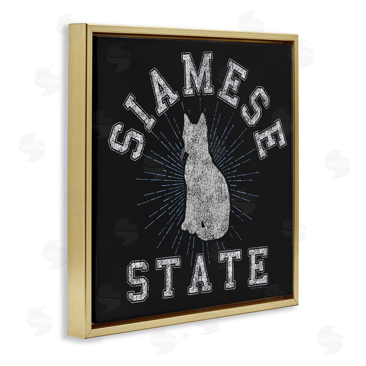 Spirit Animals/Life Is High Siamese Cat State Gold Floating Frame Canvas Wall Art Print