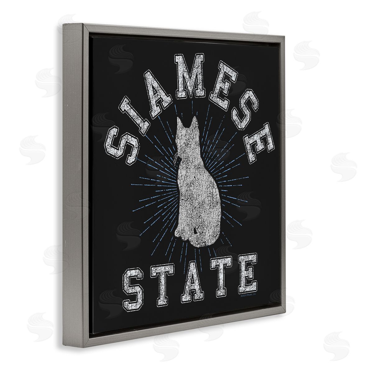Spirit Animals/Life Is High Siamese Cat State Gray Floating Frame Canvas Wall Art Print