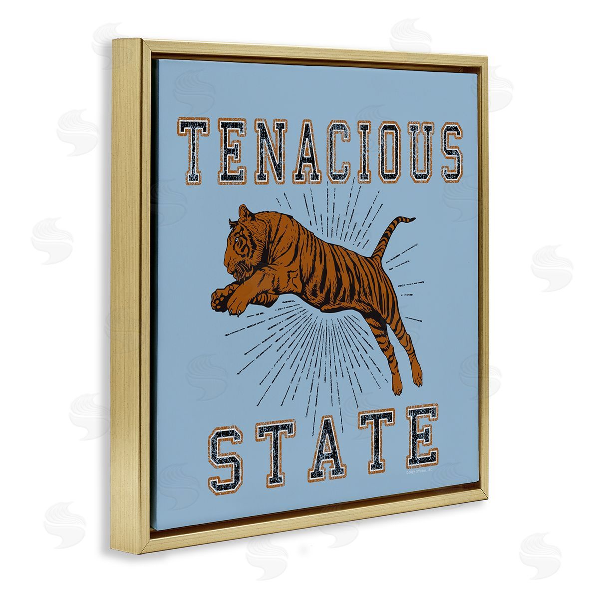 Spirit Animals/Life Is High Tenacious Tiger State Gold Floating Frame Canvas Wall Art Print