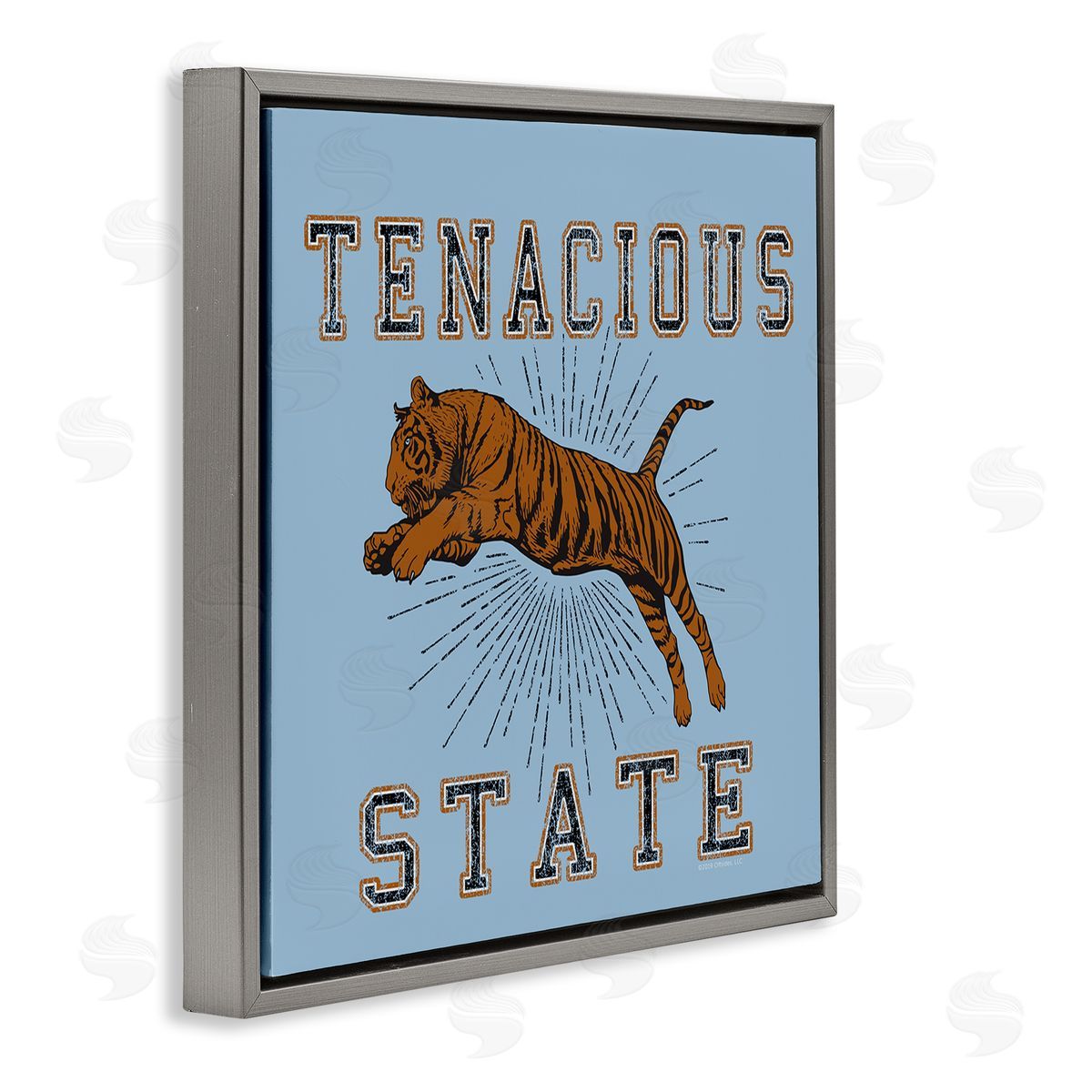 Spirit Animals/Life Is High Tenacious Tiger State Gray Floating Frame Canvas Wall Art Print