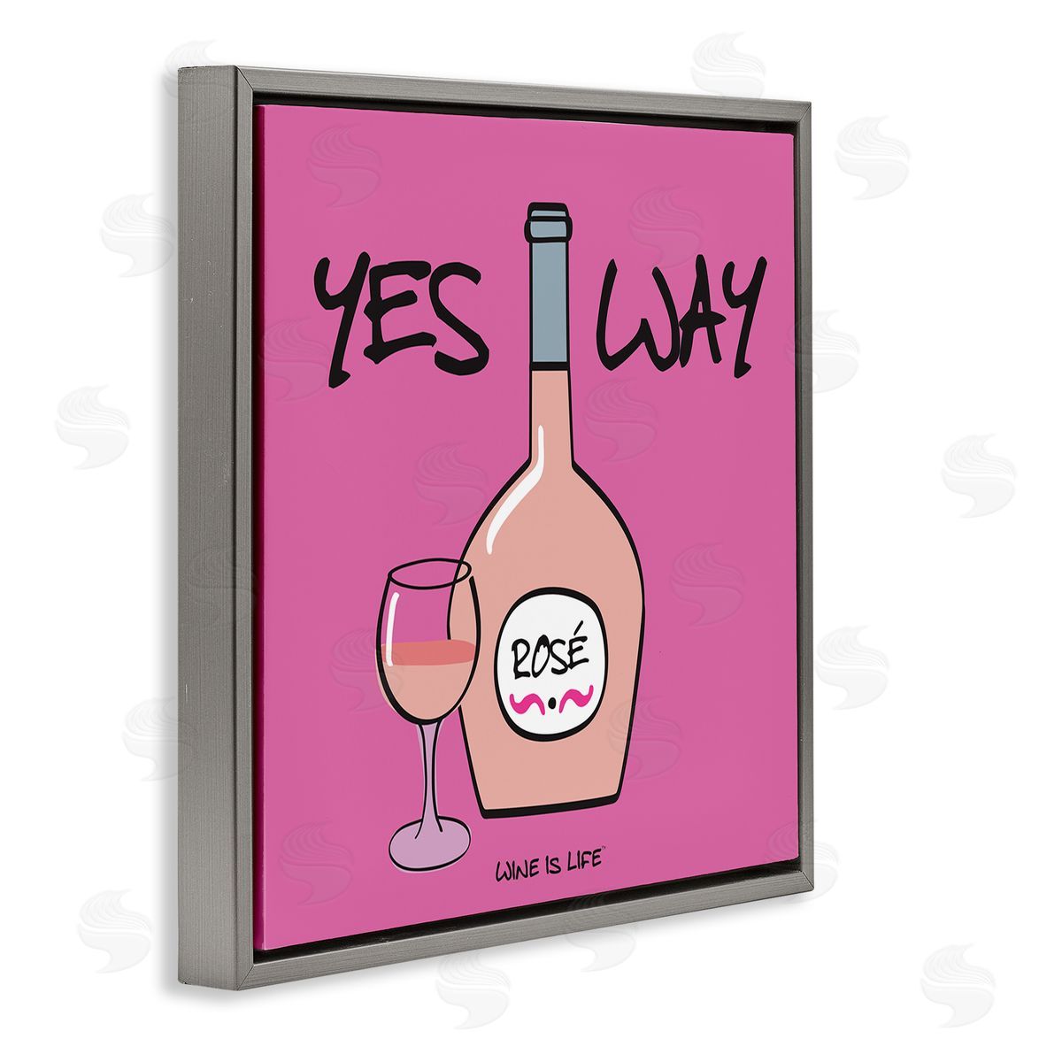 WIL Yes Way Rose Gray Floating Frame Canvas Wall Art Print