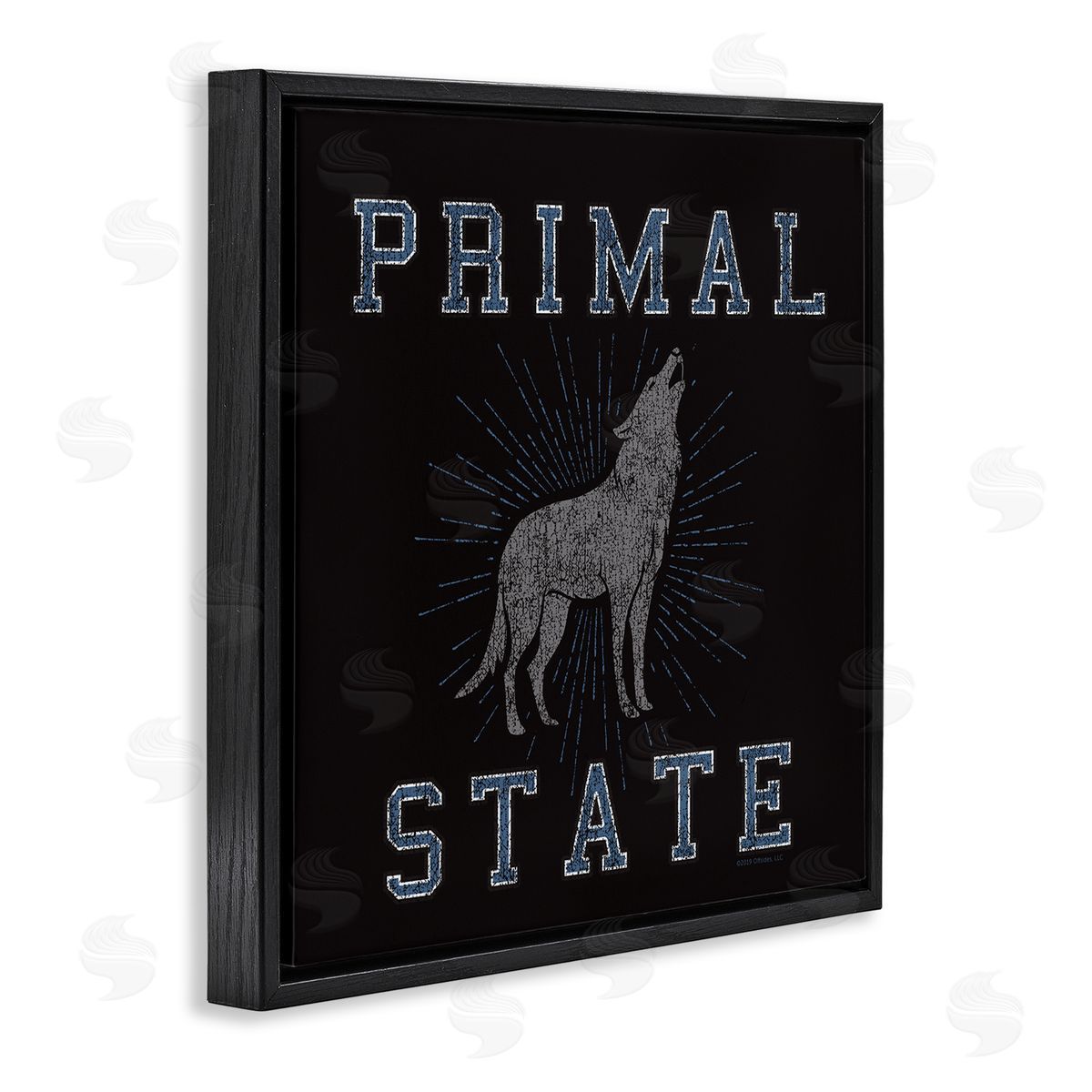 Spirit Animals/Life Is High Primal Wolf State Black Floating Frame Canvas Wall Art Print