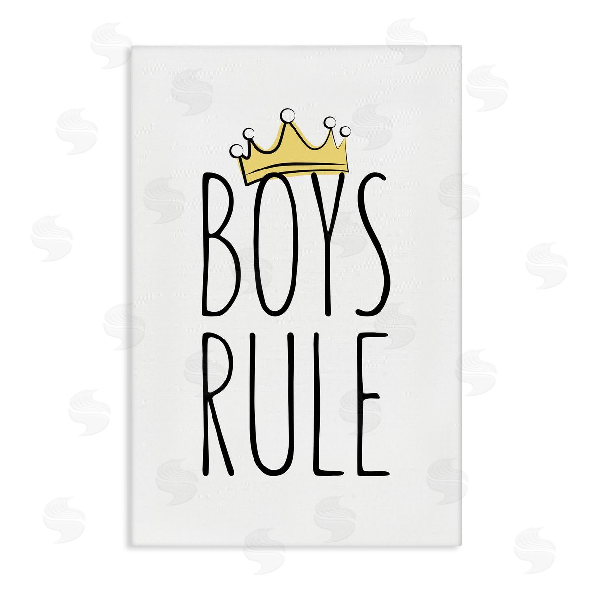 Martina Pavlova Boys Rule with Crown Canvas Wall Art Print