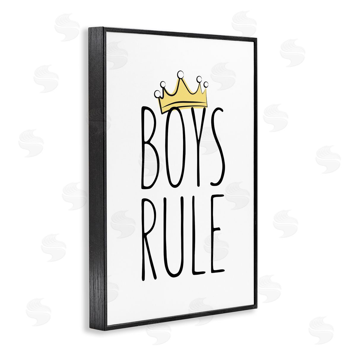 Martina Pavlova Boys Rule with Crown Black Framed Giclee Wall Art Print
