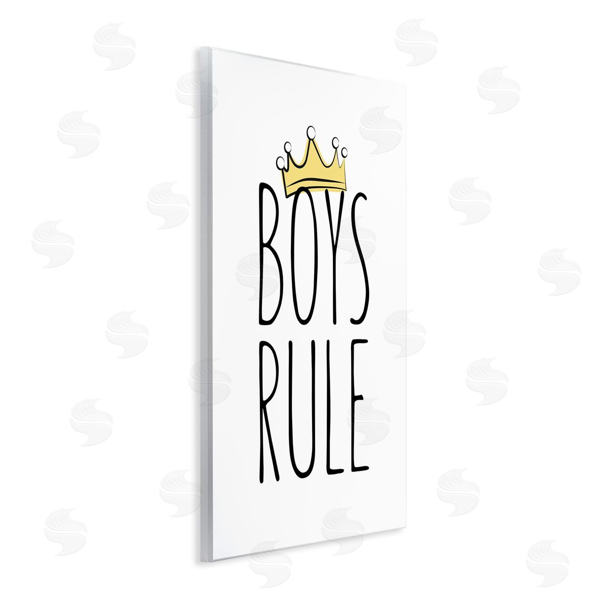 Martina Pavlova Boys Rule with Crown Wooden Wall Plaque Art Print