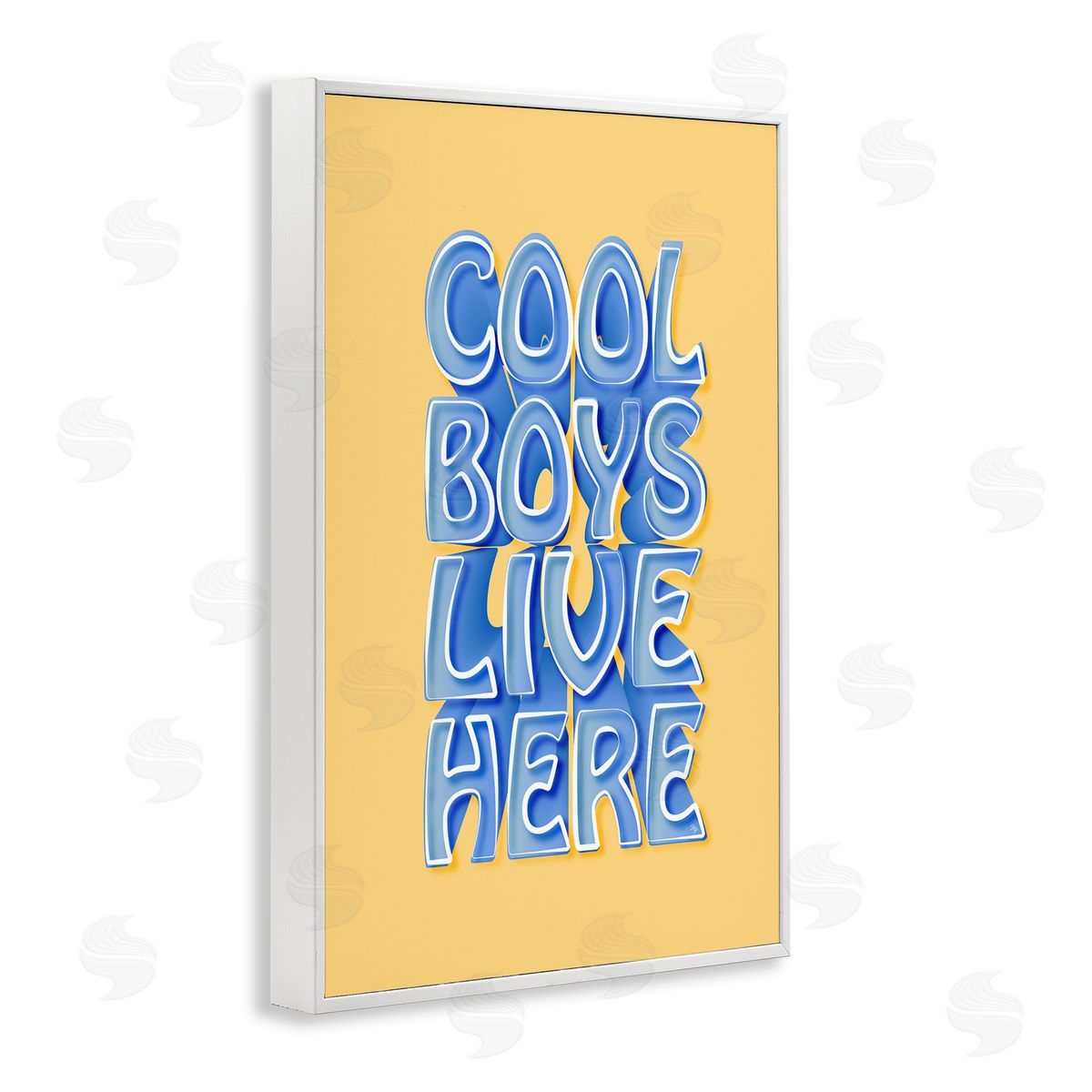 Martina Pavlova Cool Boys Live Here White Framed Giclee Wall Art Print