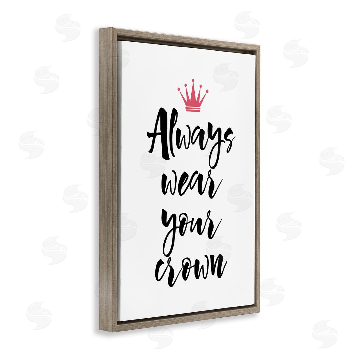 Martina Pavlova Always Wear Your Crown Brown Floating Frame Canvas Wall Art Print