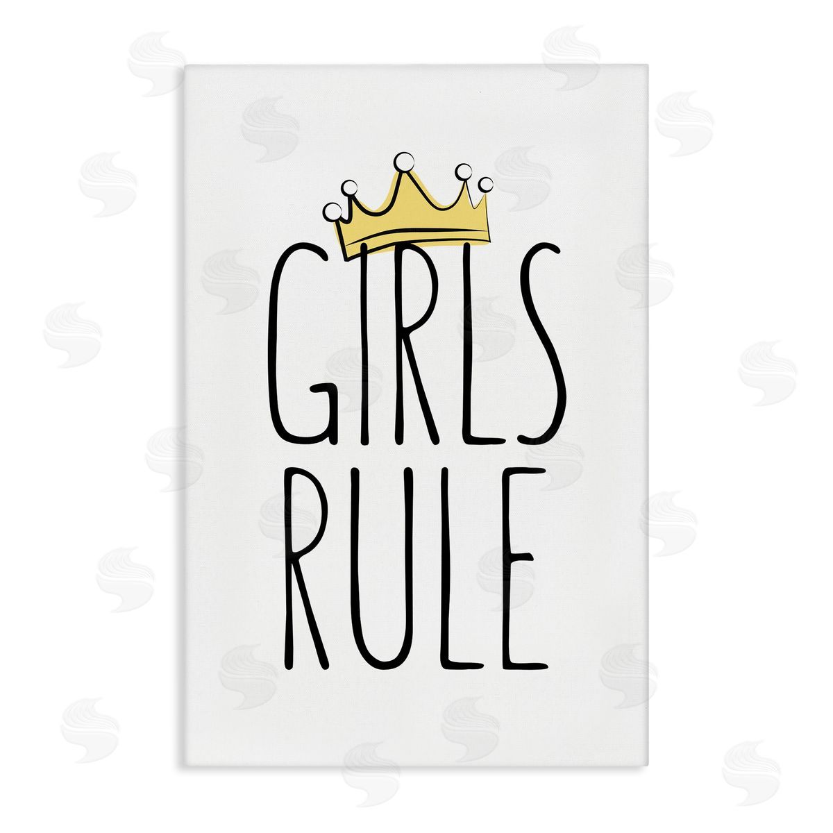Martina Pavlova Girls Rule with Crown Canvas Wall Art Print