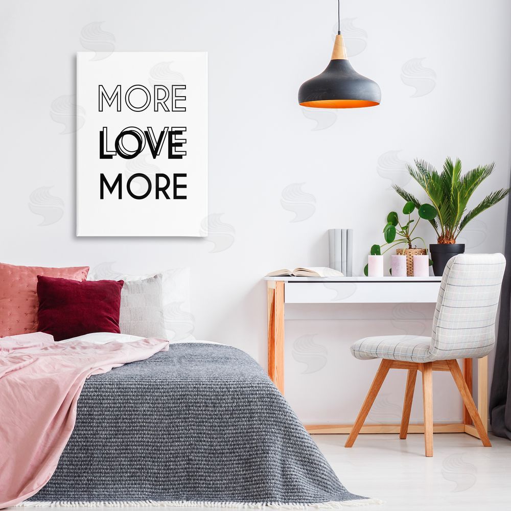 Martina Pavlova More Love Typography Canvas Wall Art Print in Room
