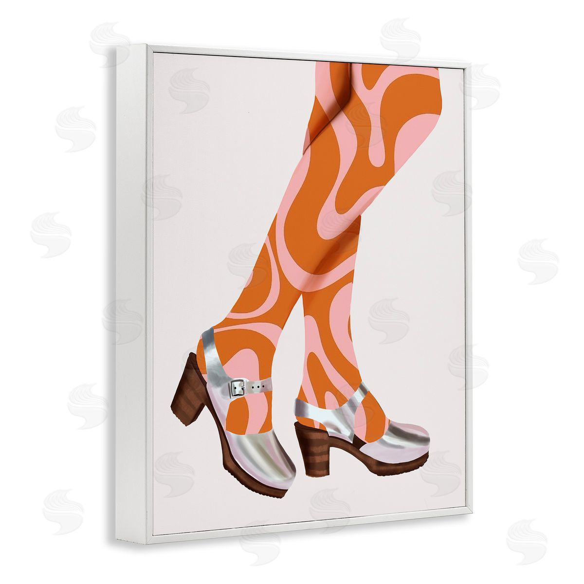 Saba Rauf Groovy Fashion Legs White Framed Giclee Wall Art Print