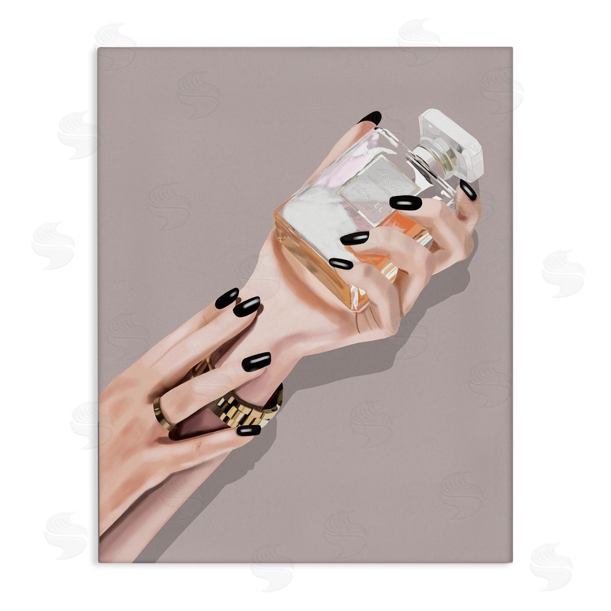 Saba Rauf Woman with Black Nail Polish Canvas Wall Art Print