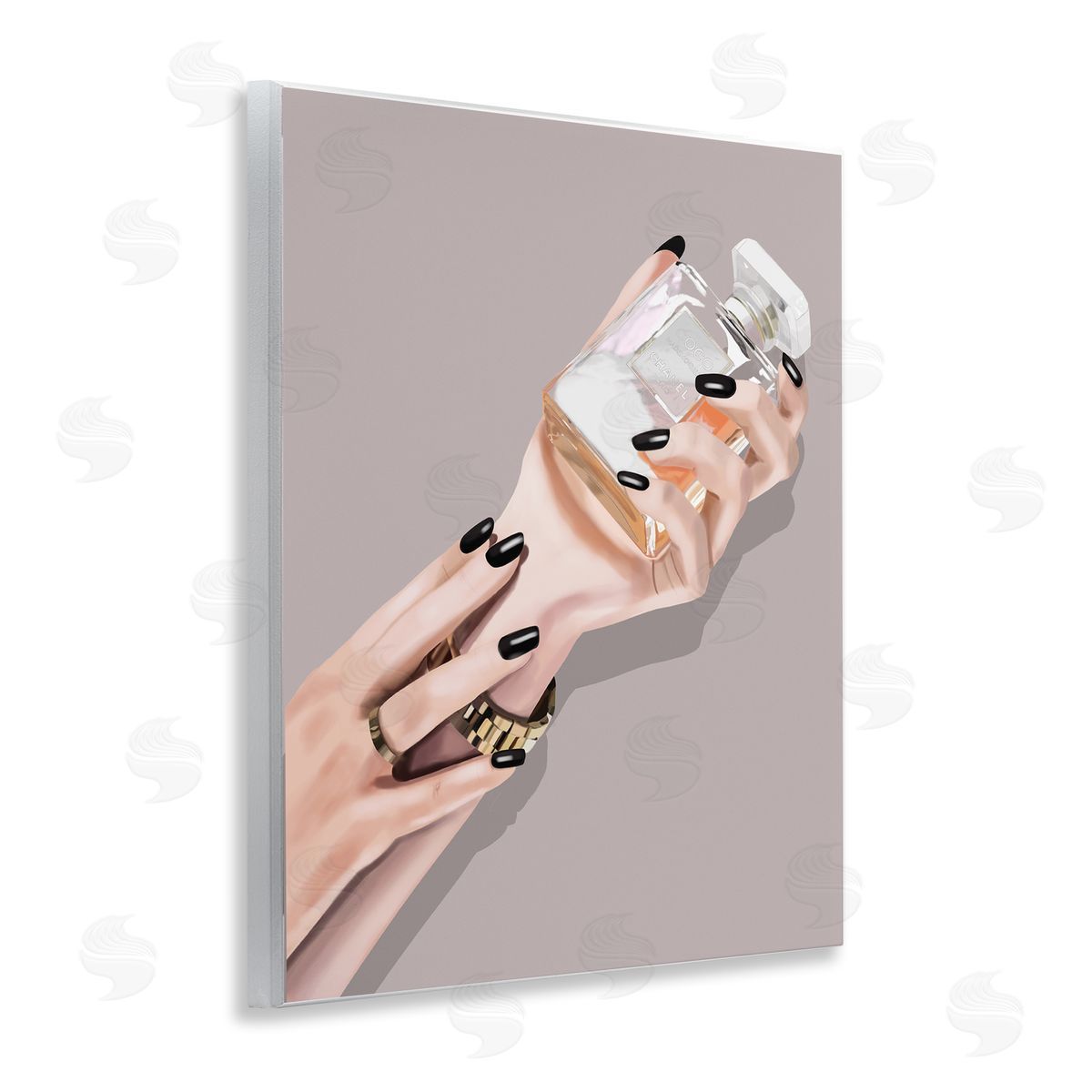 Saba Rauf Woman with Black Nail Polish Wooden Wall Plaque Art Print
