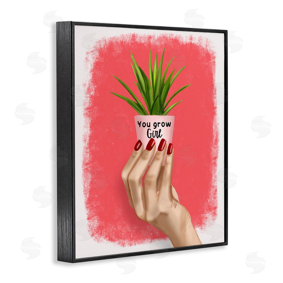 Saba Rauf You Go Girl Plant Black Framed Giclee Wall Art Print