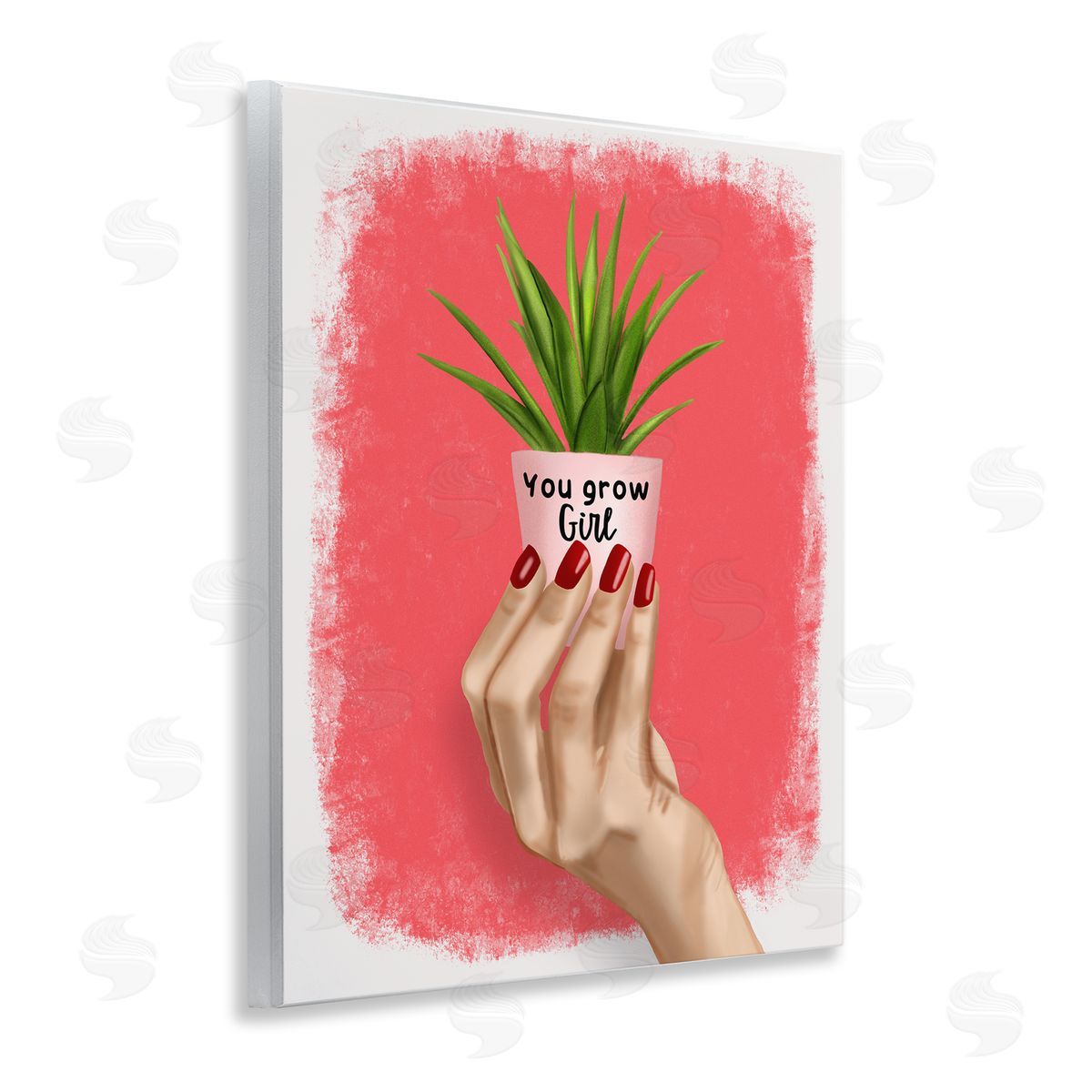 Saba Rauf You Go Girl Plant Wooden Wall Plaque Art Print