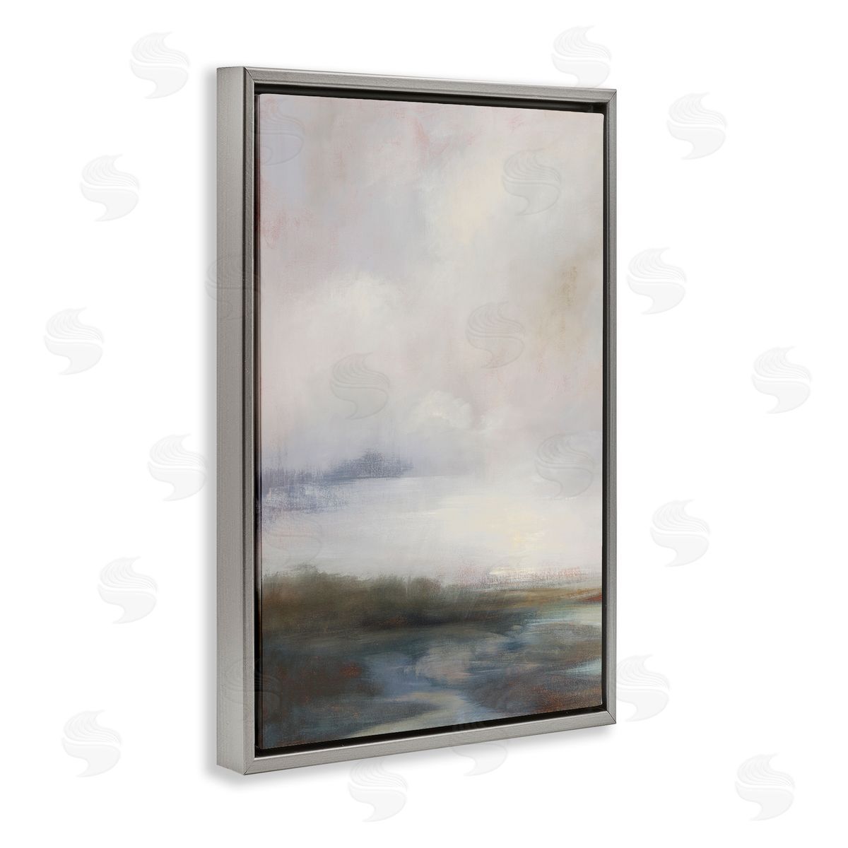 Simon Addyman Foggy Grey Landscape Gray Floating Frame Canvas Wall Art Print