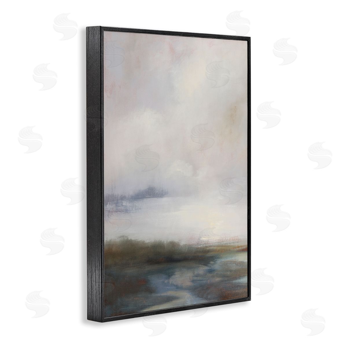 Simon Addyman Foggy Grey Landscape Black Framed Giclee Wall Art Print