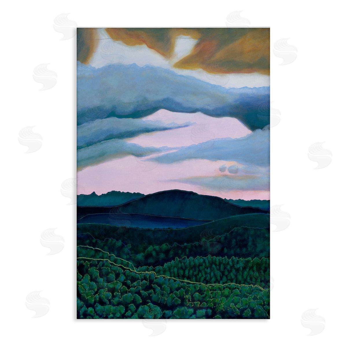 Sara Everett Mountain Forests From Above Canvas Wall Art Print
