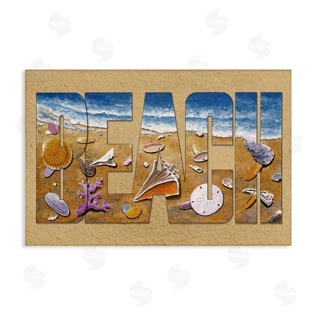 Outlined Beach Letters Canvas Wall Art, Home Decor by Art Brands Holdings, LLC