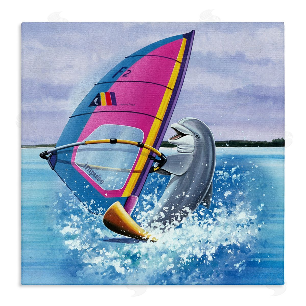 Art Brands Holdings LLC. Wind Surfer Dolphin Canvas Wall Art Print